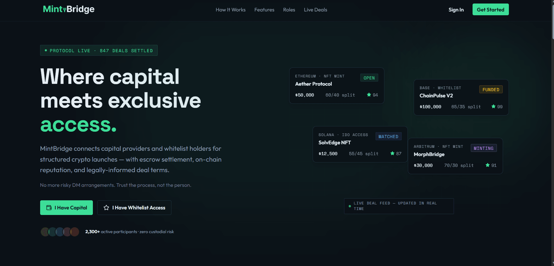 MintBridge - Capital & Access Marketplace